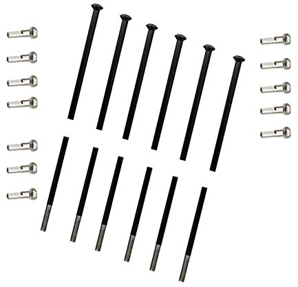 Fahrrad Speichen und Nippel 100 Stück viel 14 # Durchmesser 2,0 mm Schwarz Farbe Gerade Zugberg Bicycle Spokes Match mit 14 mm Messing Splitter Nippers Mit Speichen Nippel ( Color : Length 265mm )