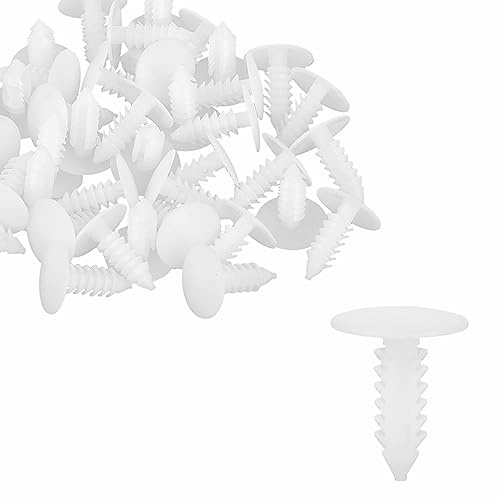 Lot de 40 rivets de fixation en plastique de 4,5 mm de diamètre de trou pour voiture, blanc