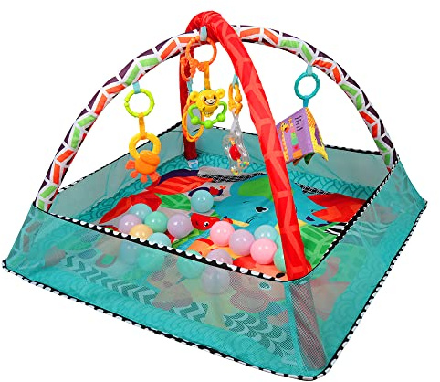 Baby Spieldecke, Spiel- & Krabbeldecken, Spielbögen, Baby Gyms Spielbogen, Baby Spielmatte mit Spielzeug Abnehmbarem Babyspielzeug (A-2/Blau)