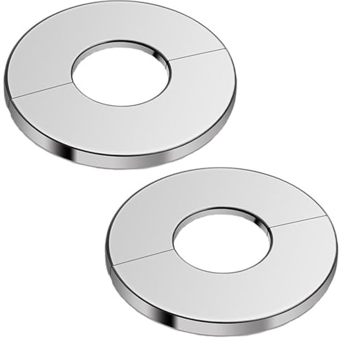 2 Stück Edelstahl-Wandflansch, runde Rosettenplatte für verschiedene Rohre (101 mm)