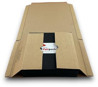 100 x Universal Buchverpackung DIN A5, 245x165x20-70mm, Wickelverpackung aus Wellpappe, Wickelkarton in braun, selbstklebend für Buchversand Warenversand Bücher versenden, Bücher versenden