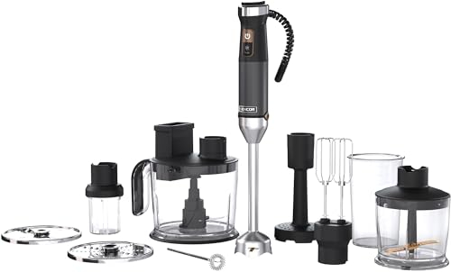 Sencor Multifunktionaler Ultra-Power Stabmixer 10 in 1, 1500W, mit QuadBlade-Technologie aus Titan, Stufenlose Geschwindigkeitskontrolle, Ergonomischer Griff, Komplettes Zubehör, Schwarz [SHB 6552WH]