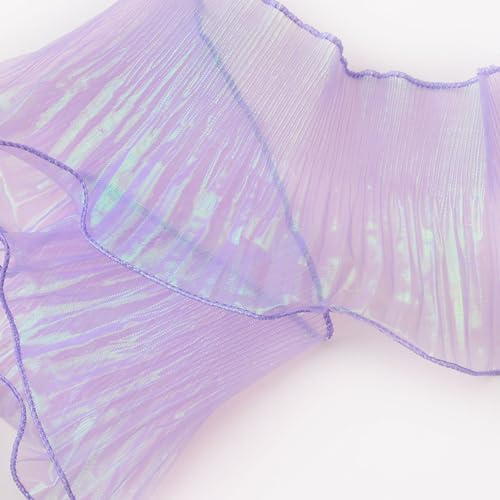 URROMA Chiffon-Besatz, 4,5 m, plissiert, Satin-Spitzenband, Stoffapplikation, Basteln, Nähen, Kleidung, Kleid, Tasche, Dekoration