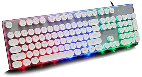 NEWNAN Keyboard Computers Accessories GX60 Retro Style Mechanical Feel Gaming Keyboard Gaming Peripherals Wired Backlit Keyboard
