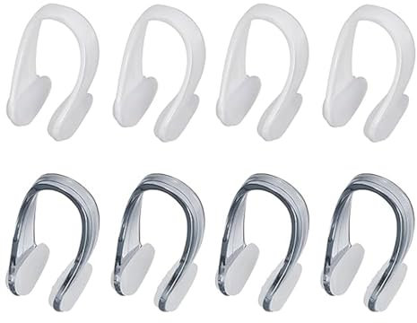 Ryaupy 8PCS Tappanaso per Piscina - Clip Tappi per Naso in Plastica Trasparente - Accessori Nuoto per attività All'aperto per Bambini Adulti Principianti