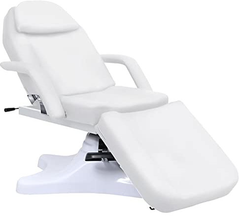 Gecheer 360 Grad drehbar Massagetisch Massagebett 180 x 62 x (86,5-118) cm (B x T x H) Mit Gasdruckfeder,Verstellbarer Rückenlehne-Fußstütze,Massageliege Massagebank-Max.Belastbarkeit:150 kg Weiß