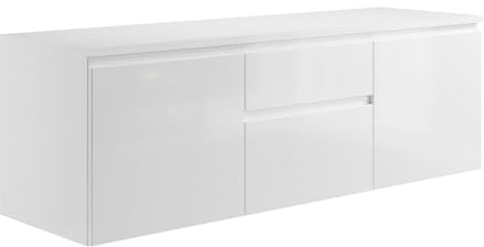 Vente-unique - Meuble sous Vasque Suspendu - Blanc - 150 cm - Jimena II