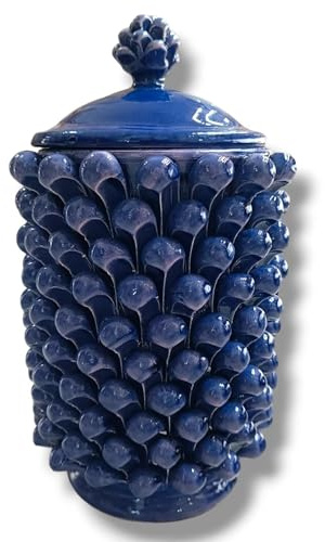 Barattolo Biscottiera Porta spezie Albarello Ceramica Le Ceramiche del Castello Realizzato e Decorato a mano Pezzo Unico Made in Italy Dimensioni: 27 x 15 centimetri