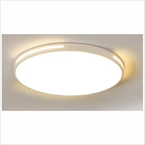 PAPUQ Lampara de Techo Led 40w con mando a distancia, luz Regulable en color e intensidad 2700K-6500K, 4000LM, Blanco, redondo Ø40cm