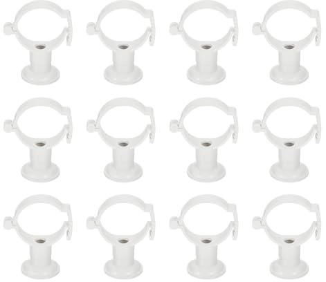 sourcing map 12 abrazaderas de tubo de PVC con base, aptas para tubos de diámetro exterior de 32 a 50 mm, abrazadera de plástico ajustable, soporte de tubería de agua para conexión de tubería, color