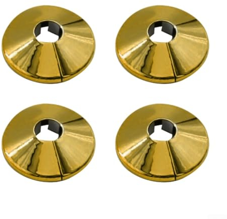 for HPLIVE 4pcs 15mm Heater Pipe Rosette Pipe Collars Radiator Gold Plastic Covers Pipe Radiator Pipe Sleeves