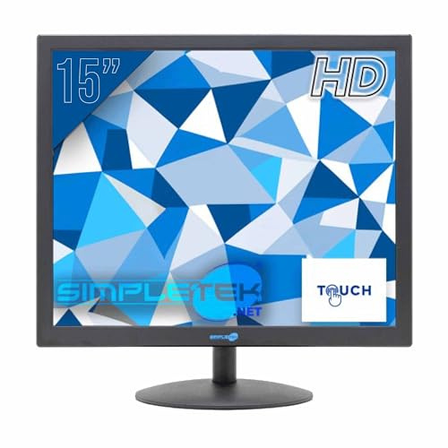 SIMPLETEK - Kapazitiver Touchscreen Monitor 15 Zoll quadratisch 4:3 5:4 | HDMI, VGA | Integrierte Lautsprecher | VESA (75x75 mm)