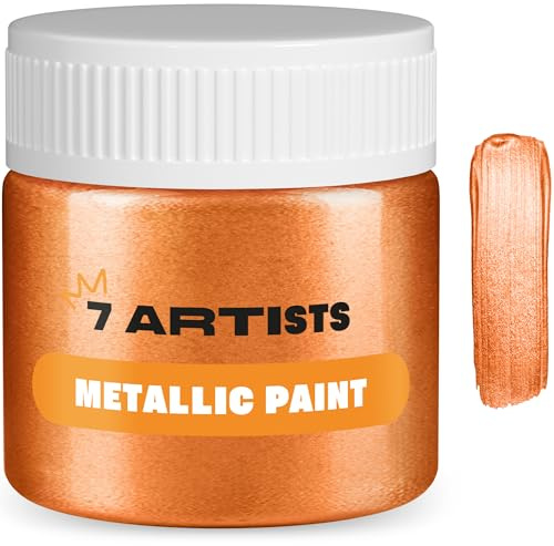 7 Artists Acrylfarben Metallic - Kupfer 50 ml | Acrylfarben Kupfer Metallic