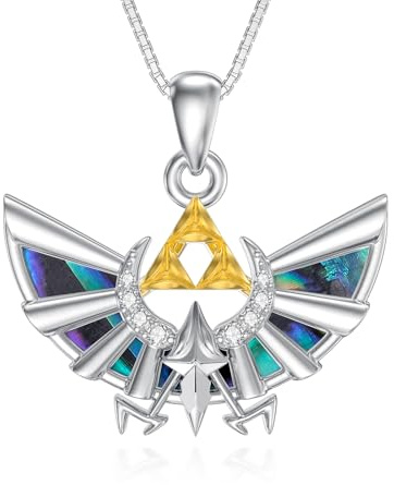 TOUPOP Collier Zelda en argent sterling avec pendentif en forme de coquillage d'ormeau - Cadeau pour homme, femme, garçon et fille, 0.88, Argent sterling, Ormeau