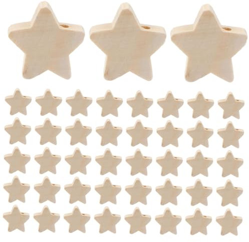 Operitacx 100stücke Fünfzackige Stern-holzperlen Handgefertigte Holzperlen Für Schmuckherstellung Armbandperlen Halskettenperlen Diy Bastelmaterial