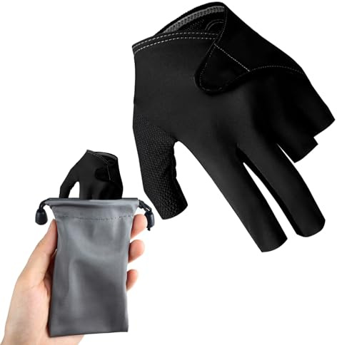 hssopa Billard Handschuh,Billards handschuh für Herren,atmungsaktive Billards-Handschuhe,Linke Hand Billardhandschuhe für Frauen Dunkel.