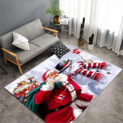 Teppich Läufer Flur Frohe Weihnachten, Weihnachtsmann 3D Küchenläufer, Lange Korridor Teppich, Für Flurtreppen Schlafzimmer,rutschfest Schallschutz Türmatte Mit 60 X 120 cm - Leicht Zu Re-3327917631
