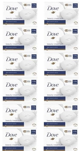 Dove Beauty Cream Bar Klassische Seife, feuchtigkeitsspendend, 2 x 90 g, 12 Stück