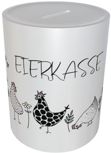 Eierkasse Spardose für Hühnerhalter Sparbüchse fürs Eiergeld (schwarz Eierkasse)