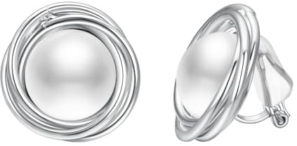 Aleasha Perle Klipp Ohrringe Damen Ohrclips Zirkon Ohrringe Braut Eleganten Schmuck Geschenk