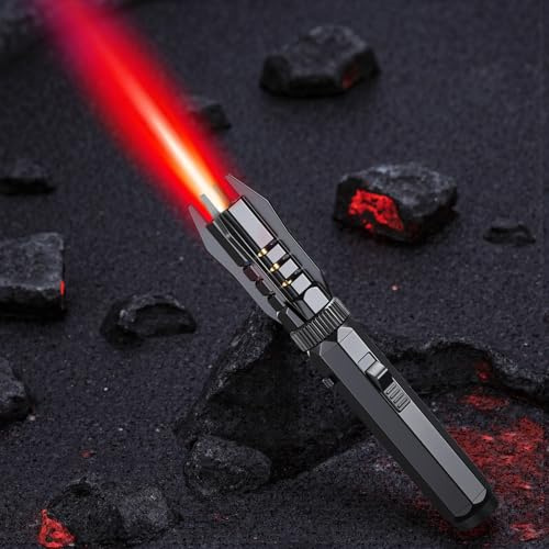 Sturmfeuerzeug Feuerzeug Jetflame, SOARFLY Gas Nachfüllbar Winddicht Jet Feuerzeug, Flambierbrenner Abschließbar für Kamin, Grill, Kerzen, Geschenke für Männer, Schwarz-B (Butan Nicht inbegriffen)