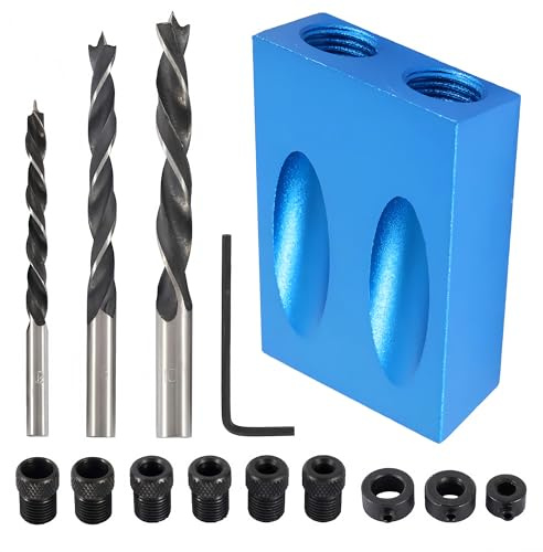 15 Degree Pocket Hole Jig, Pocket Hole Jig Kit,Angle Drill Guide Set for Carpentry, Furniture Making and Diy Projects (Pack of 14)