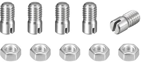 sourcing map 5 perni cilindrici con intaglio, M5 x 8 mm, in acciaio inossidabile 304, con filettatura esterna, perno di posizionamento con dado, per installazione di mobili e armadi (GB878)