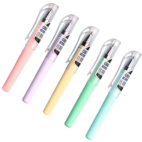 CHIZISX 5 bolígrafos de gel de 0,5 mm, de secado rápido, tinta negra, tamaño de bolsillo, bolígrafo de gel para escribir, diario, suministros escolares de oficina