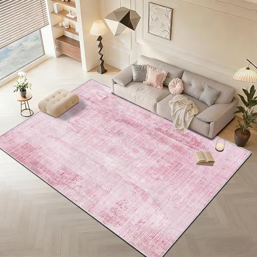 WUTONG Alfombra salón,Estilo Abstracto Moderno,Rosa,160 * 230cm,Pelo Corto Cachemira,Lavable y Antideslizante,Adecuada para Comedor,Habitación Grande