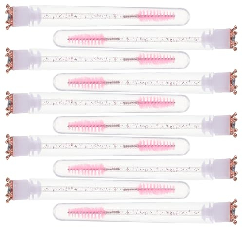 ELAYARD 10 St Rengöringsbar Ögonfransborste med Tom Tub Rosa Glitterkrona Hygienisk Mascaraapplikator i Behållare Bärbar Makeupaccessoar för Hem och Fest