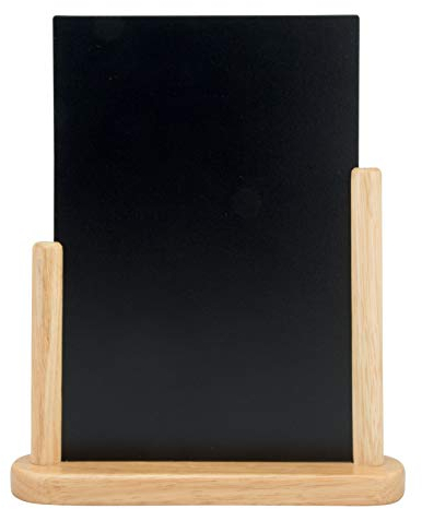 SECURIT - Tischtafel - Doppelseitige Menükartentafel - Buchenholzausführung, lackiert - Für Cafés, Bars, Restaurants - 21 x 30 cm - Buche