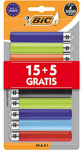 BIC Maxi Flint Feuerzeuge x20 - 15 + 5 Blister