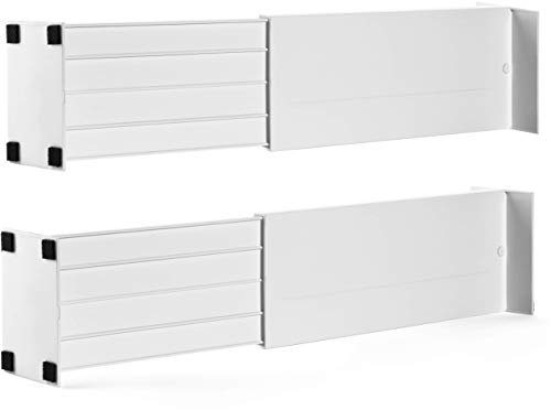 Dial Industries Adjustable Dresser Drawer Clothes Organizer Dividers, Set of 2, 4.5 Deep