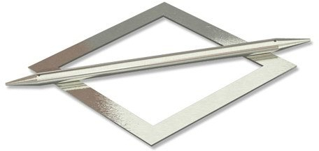 Interdeco Raffspangen/Gardinenspangen (2 Stück) Edelstahl Optik aus Metall, Avos Raute