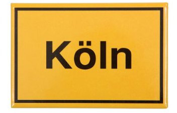 Deko-Magnet Kühlschrankmagnet Ortsschild Köln, ca. 8 x 5,4 cm