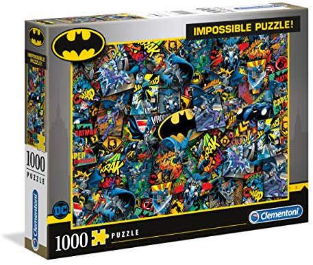 Clementoni 39575 Batman – 1000 Teile Impossible Puzzle, Geschicklichkeitsspiel für die ganze Familie, buntes Legespiel, Erwachsenenpuzzle ab 9 Jahren