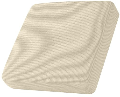 SYLC Sofa Sitzkissenbezug, Sofa Sitzkissenbezug Stretch, Elastischer Kissenbezüge, Husse Überzug Bezug Für Sofa Sitzkissen, rutschfest Stoff Tartan (Beige,1-Sitzer)