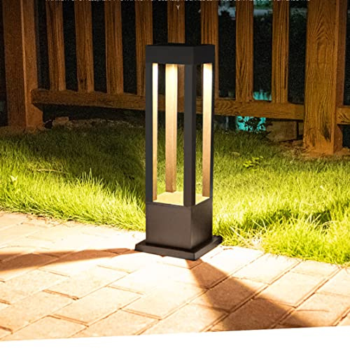 WRMING 5W LED Außen Wegeleuchten, Modern Design Pollerleuchte, Aluminium Anthrazit Gartenlampe, 3000K Warmweiße, IP65 Wetterfest Außenleuchte für Terrasse Garten Wegen, Aluminium, 400lm,60cm