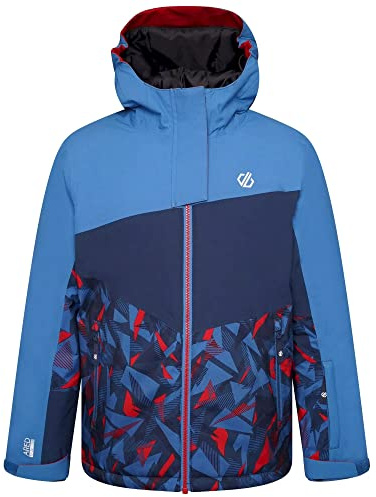 Dare2b Humor II Jacket Chaqueta de esquí para niños, tejido reciclado impermeable y transpirable,faldón para la nieve,costuras selladas,2 bolsillos inferiores con cremallera,capucha técnica ajustable