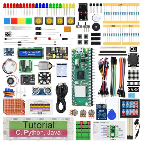 Freenove Ultimate Starter Kit for Raspberry Pi Pico W (Included), Dual-core Arm Cortex-M0+ Microcontroller, 767-Page Detailed Tutorial, 224 Items, 119 Projects, Python C Java Code