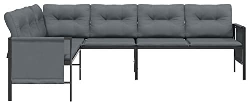 Yolola Ecksofa Lounge Gartenmöbel Ecklounge Gartengarnitur Balkon Eckbank Sitzgruppe Outdoor Sofa für Garten, Terrasse - Klein, Anthrazit