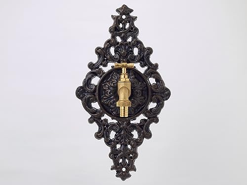 Fuente Frontal para Pared Boca de Agua de Aluminio con Grifo Modelo Mosaico Rombo