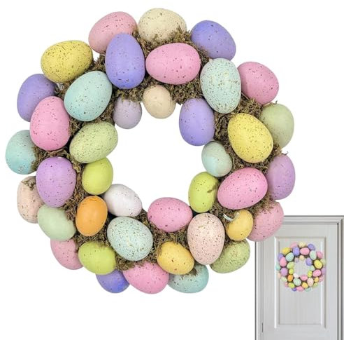 Ostereier-Kranz, 40 cm, Künstlicher Osterkranz, Dekorationen, Bunter Eier-Kranz Für Die Haustür, Frohe Ostern, Frühlingskranz, Hochzeit, Zuhause, Fenster, Bauernhaus-Dekoration