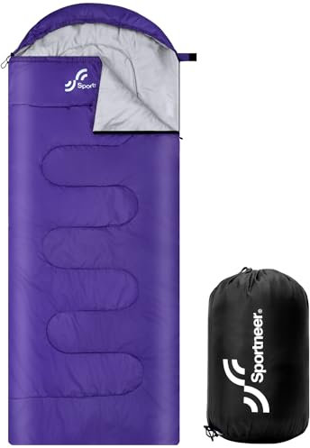 Sac de Couchage extérieur pour Camping : Sportneer 3-4 Saisons Sac de Couchage 220 x 85 cm Portable Ultra léger Chaud Sacs de Couchage d'été pour Enfants Adultes pour Trekking Voyage randonnée