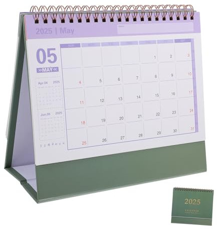 NUOBESTY Kalender Papier Kalender Auf Tisch Tischkalender 2025 Notizbuch Büro Desktop- Minikalender 2024-2025 Schülerkalender Schreibtisch-stehkalender-dekoration Akademischer Tischkalender Papier