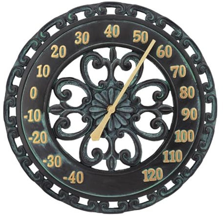 Termometro vintage da parete, termometro da esterno, termometro da giardino vintage, termometro decorativo da appendere, termometro da parete classico per giardino, recinzione, porta del giardino,