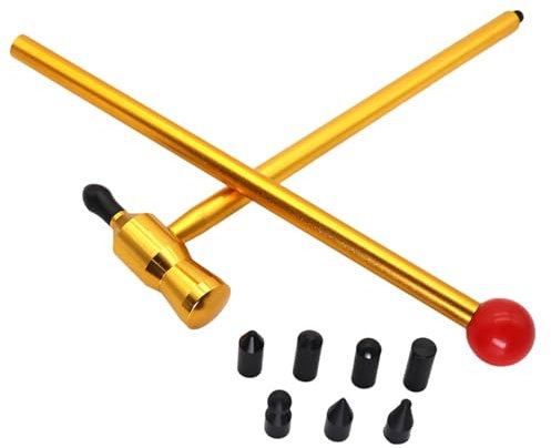 Martello per rimozione ammaccature auto, Martello in gomma per ammaccature | Kit di attrezzi per estrattore di ammaccature con barra a T - Con 7 teste di rubinetto per riparazione di ammaccature auto,