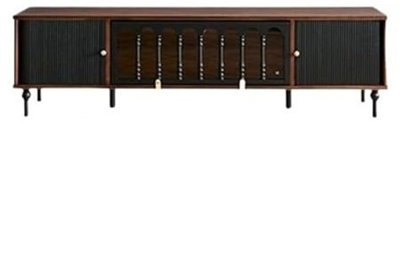 Lizhuzhuzs28 Mesa de TV Mueble de TV de Almacenamiento Dividido de Gran Capacidad, Mueble de Almacenamiento for Sala de Estar, Negro con Patas de Soporte de Carga Mueble para Salón