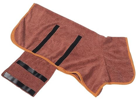EXHUMKY Hundebademantel Aus Wasserabsorbierender Bademantel Für Hunde Atmungsaktiv Und Leicht Zum Trocknen Nach Dem Baden Kaffee
