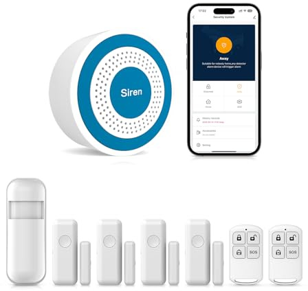 PGST Alarmanlage Haus,Fenster Tür Sensoren Und Fernbedienungen - Fensteralarm Alarmanlage Tür Mit App, Erweiterbar, für Haus, Wohnmobil, Wohnung, Garage, Büro